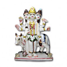 Pure Makrana Marble Shree Dattatreya Idol-MRB-DAT001