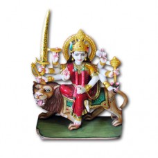 Pure Makrana Marble Durga Idol-MRB-DUR006
