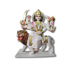 Pure Makrana Marble Durga Idol-MRB-DUR007