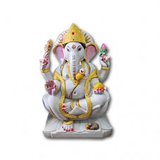 Pure Makrana Marble Ganesh Idol-MRB-GEN003