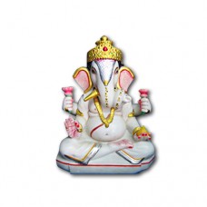 Pure Makrana Marble Ganesh Idol-MRB-GEN009