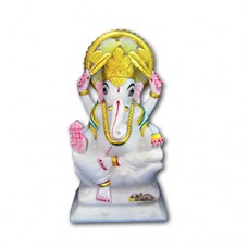 Pure Makrana Marble Ganesh Idol-MRB-GEN010