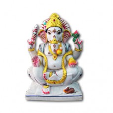 Pure Makrana Marble Ganesh Idol-MRB-GEN011