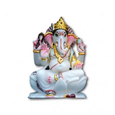Pure Makrana Marble Ganesh Idol-MRB-GEN016