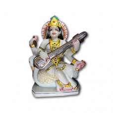Pure Makrana Marble Saraswati Idol-MRB-SRS002