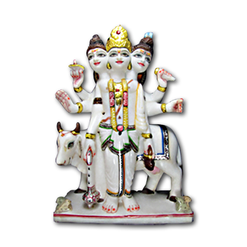 Pure Makrana Marble Shree Dattatreya Idol-MRB-DAT001