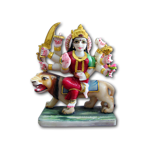 Pure Makrana Marble Durga Idol-MRB-DUR003