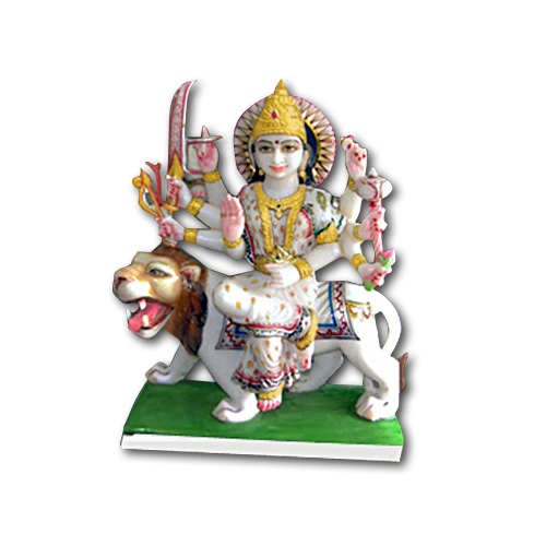 Pure Makrana Marble Durga Idol-MRB-DUR004