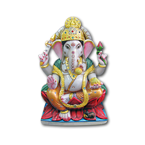 Pure Makrana Marble Ganesh Idol-MRB-GEN001