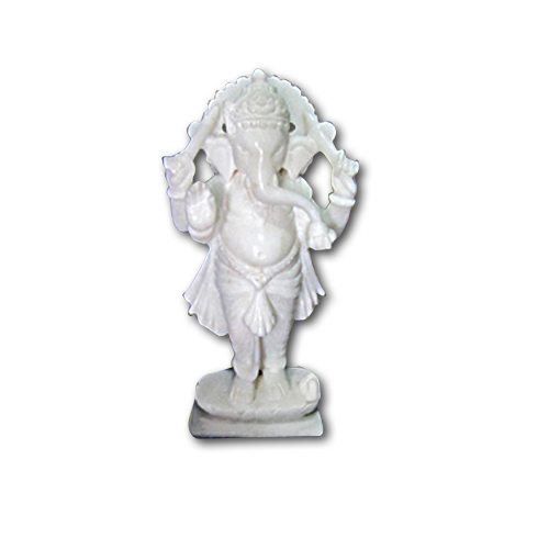 Pure Makrana Marble Ganesh Idol-MRB-GEN004