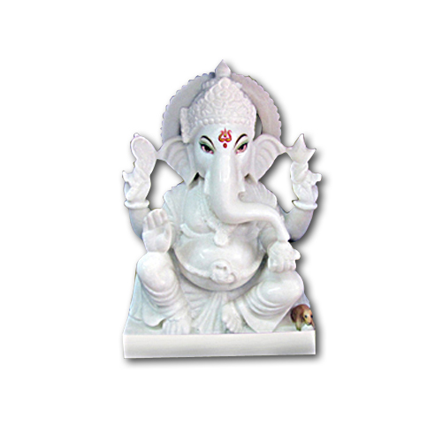 Pure Makrana Marble Ganesh Idol-MRB-GEN005