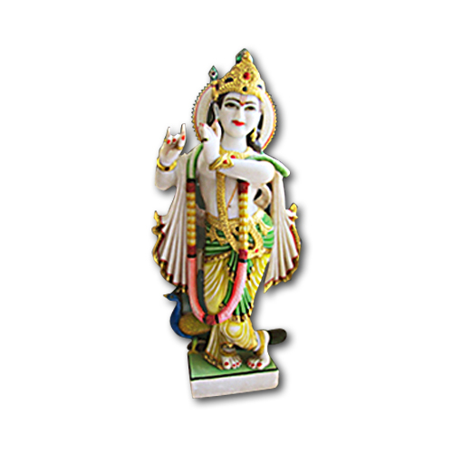 Pure Makrana Marble Krishna Idol-MRB-KRI005