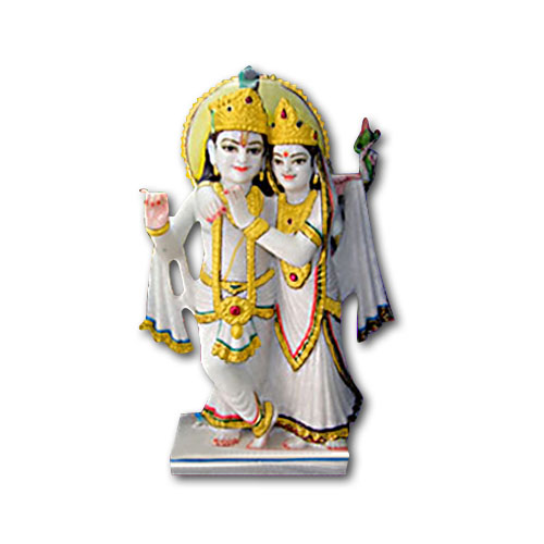 Pure Makrana Marble Radha Krishna Idol-MRB-RDK001