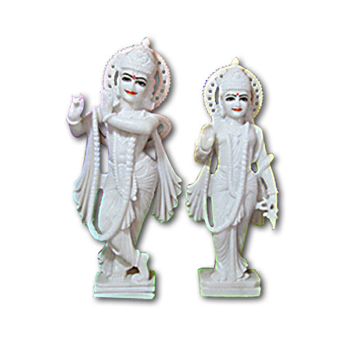 Pure Makrana Marble Radha Krishna Idol-MRB-RDK003
